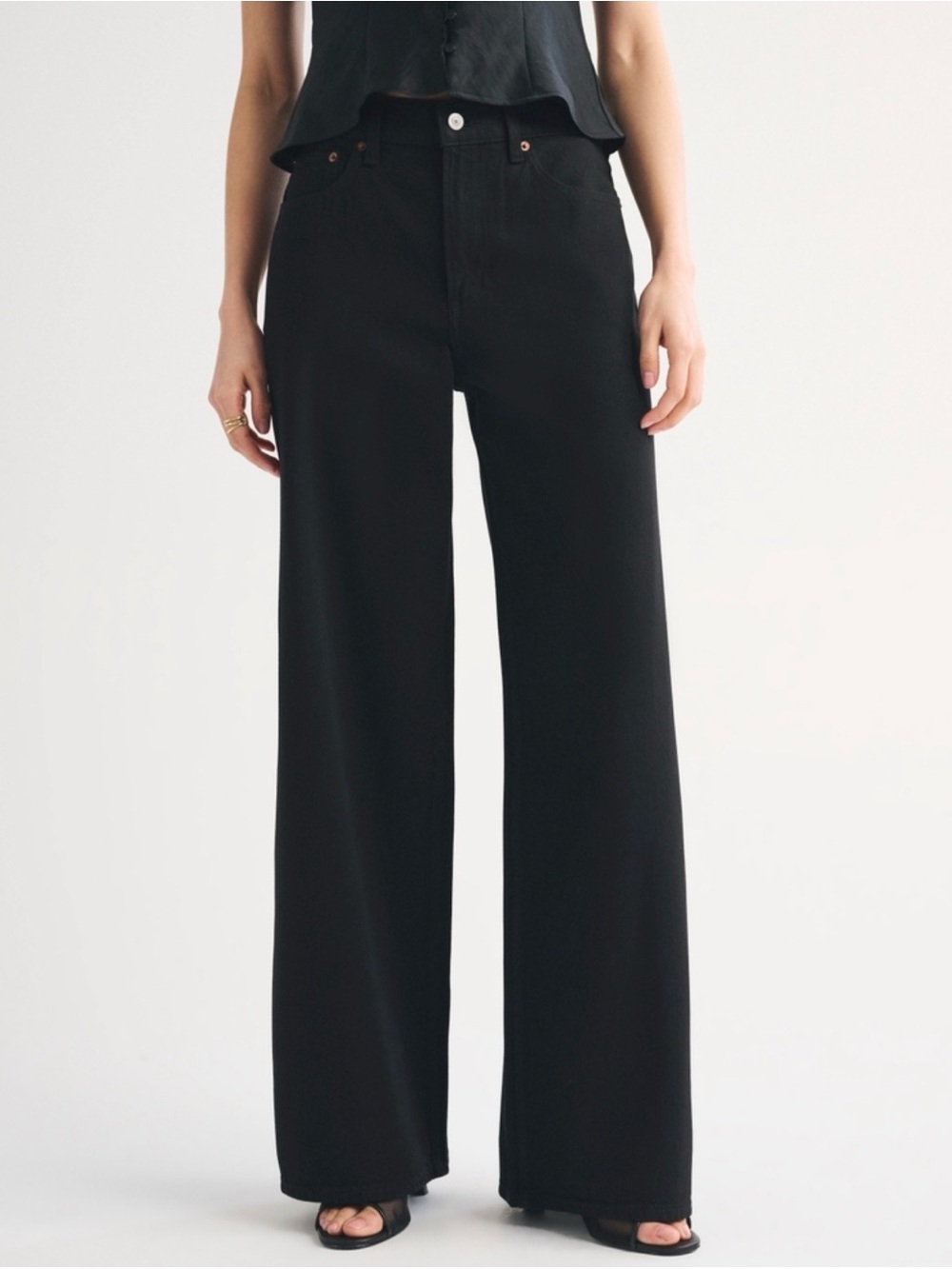 Abercrombie & Fitch Black Wide Leg Flare Jeans